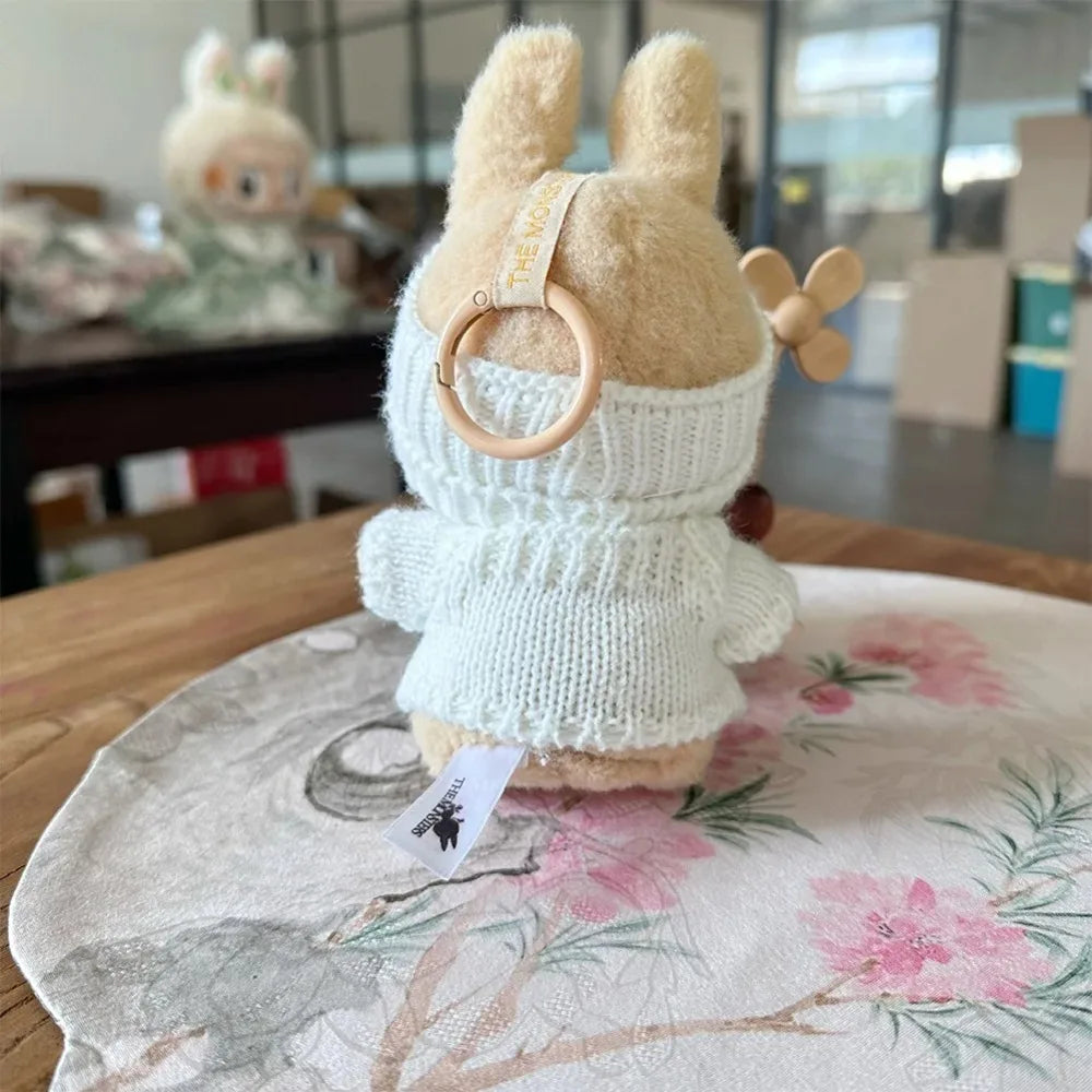 Handmade Black & White Labubu Heart Cozy Knit Outfit