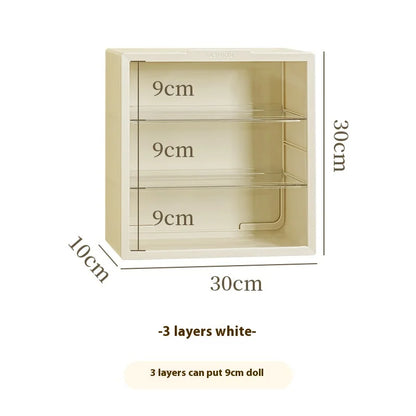 Labubu Display Cabinet – Clear Acrylic Dustproof Wall-Mount Case