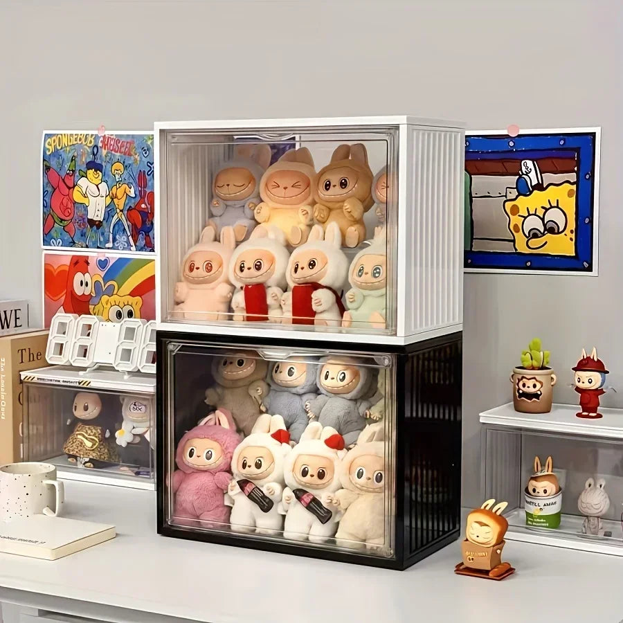 Acrylic Labubu Display Case | Dustproof with 2 Layer Storage