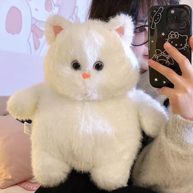 Tutu: Chubby Fluffy Black and White Cat Plushie | Stuffed Animal Cat