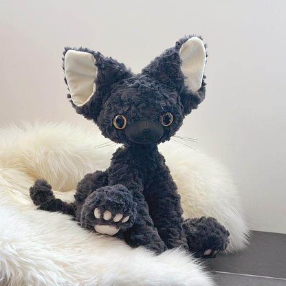 Cozy Curl Cat: Cute Curly Haired Black Cat | Black Cat Plush - Goodlifebean
