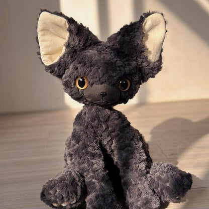 Cozy Curl Cat: Cute Curly Haired Black Cat | Black Cat Plush - Goodlifebean