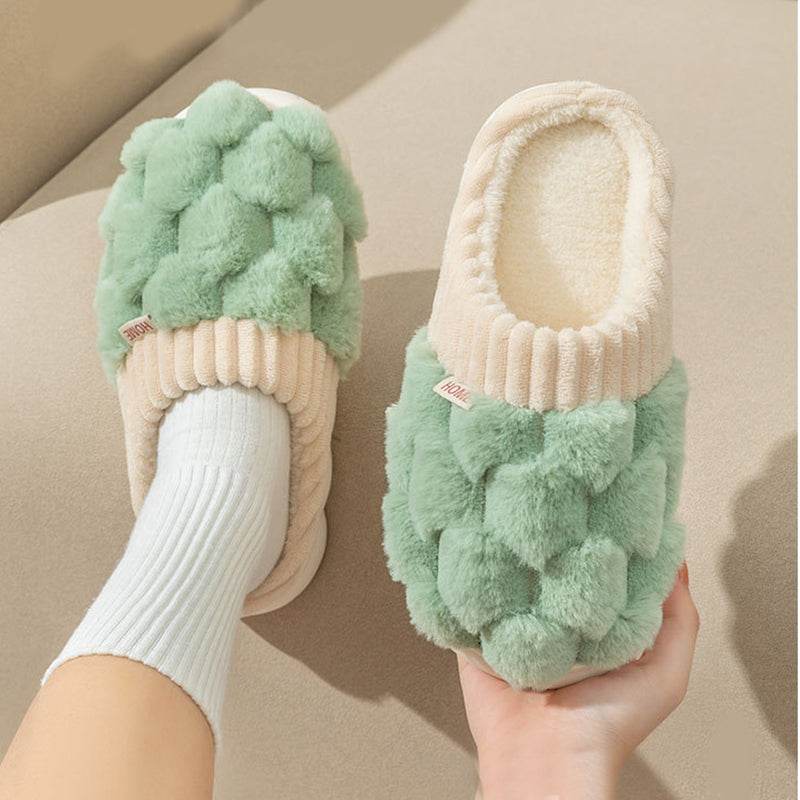 Honeycomb: Fluffy Plush Slippers | Warm Indoor Slippers - Goodlifebean