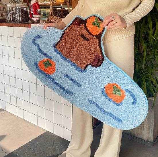 Capybara Rug Rectangle Kawaii Capybara Rug – Goodlifebean