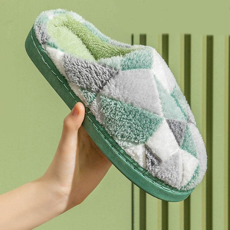 Geometric Plush Warm Indoor Slippers - Goodlifebean