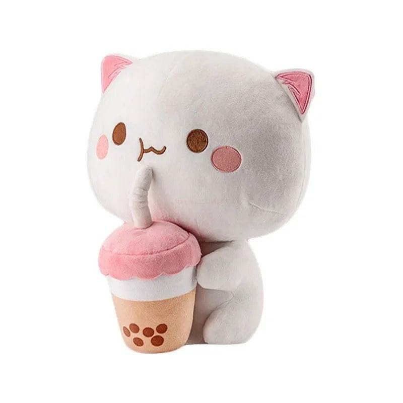TeaTot: Peachy Boba Drinking Cat Plush - Goodlifebean