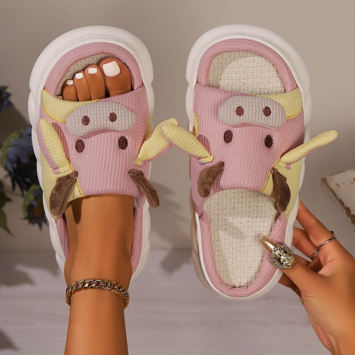 Cowzy Kawaii Slippers | Cute Cow Slippers - Goodlifebean