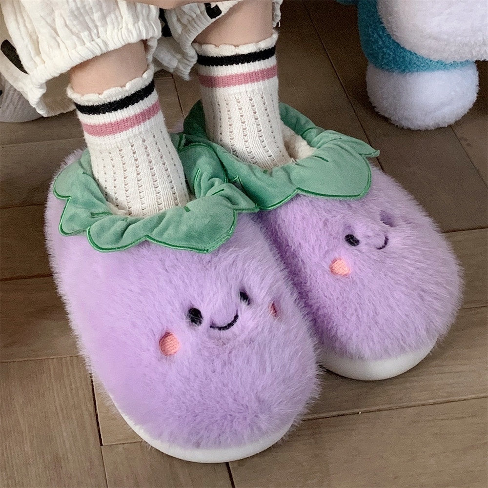 Shop Squishplant: Kawaii Squishy Eggplant Slippers - Goodlifebean Plushie | Stuffed Animal