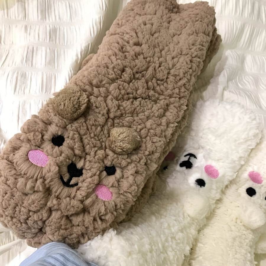 Cute Warm Fuzzy Bear Sockks - Goodlifebean