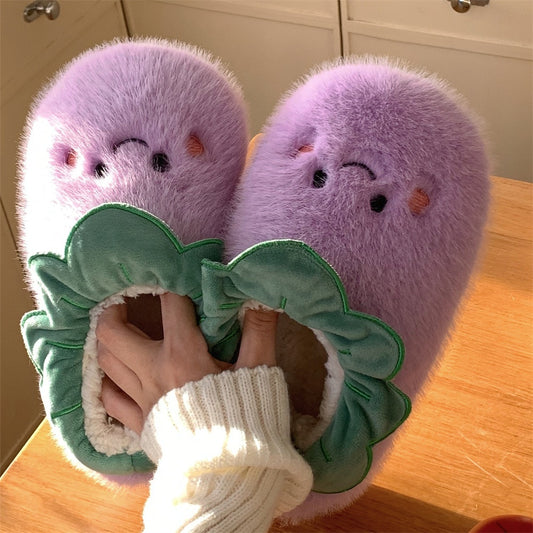Shop Squishplant: Kawaii Squishy Eggplant Slippers - Goodlifebean Plushie | Stuffed Animal