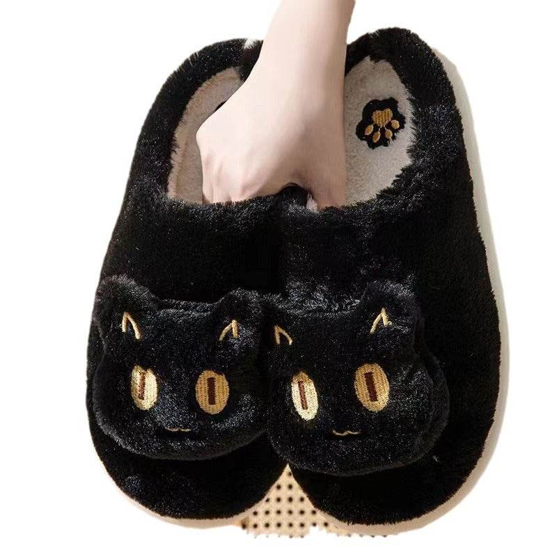 Kawaii Fluffy Cat Plush Slippers - Goodlifebean