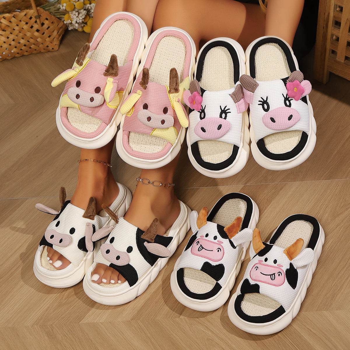 Cowzy Kawaii Slippers | Cute Cow Slippers - Goodlifebean