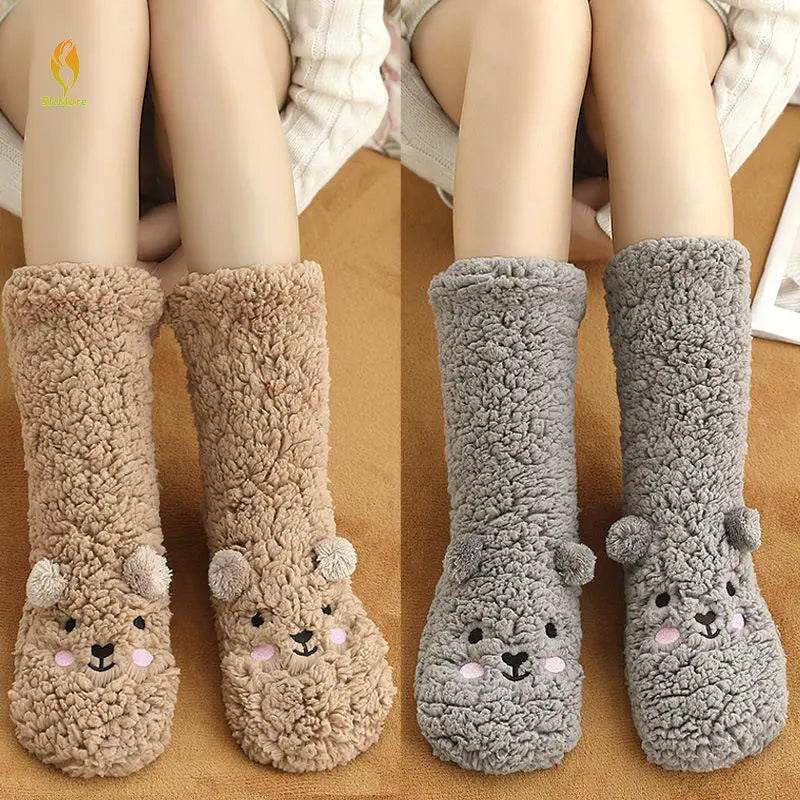 Cute Warm Fuzzy Bear Sockks - Goodlifebean