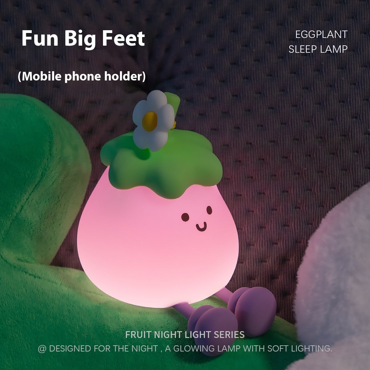 Shop Kawaii Eggplant Lamp - Goodlifebean Plushie | Stuffed Animal