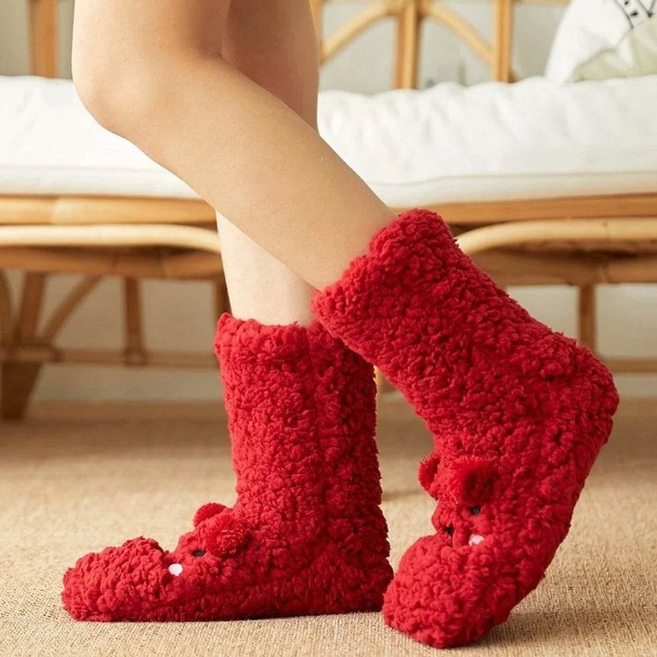 Cute Warm Fuzzy Bear Sockks - Goodlifebean