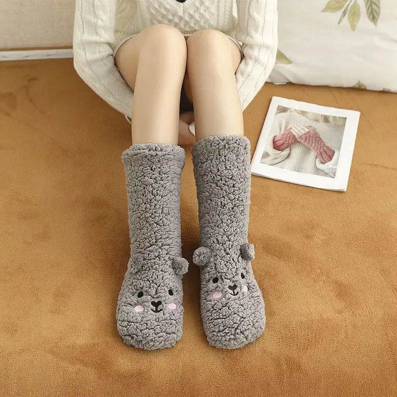Cute Warm Fuzzy Bear Sockks - Goodlifebean