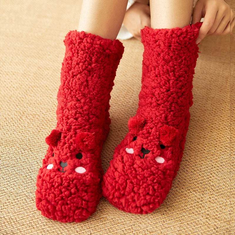 Cute Warm Fuzzy Bear Sockks - Goodlifebean
