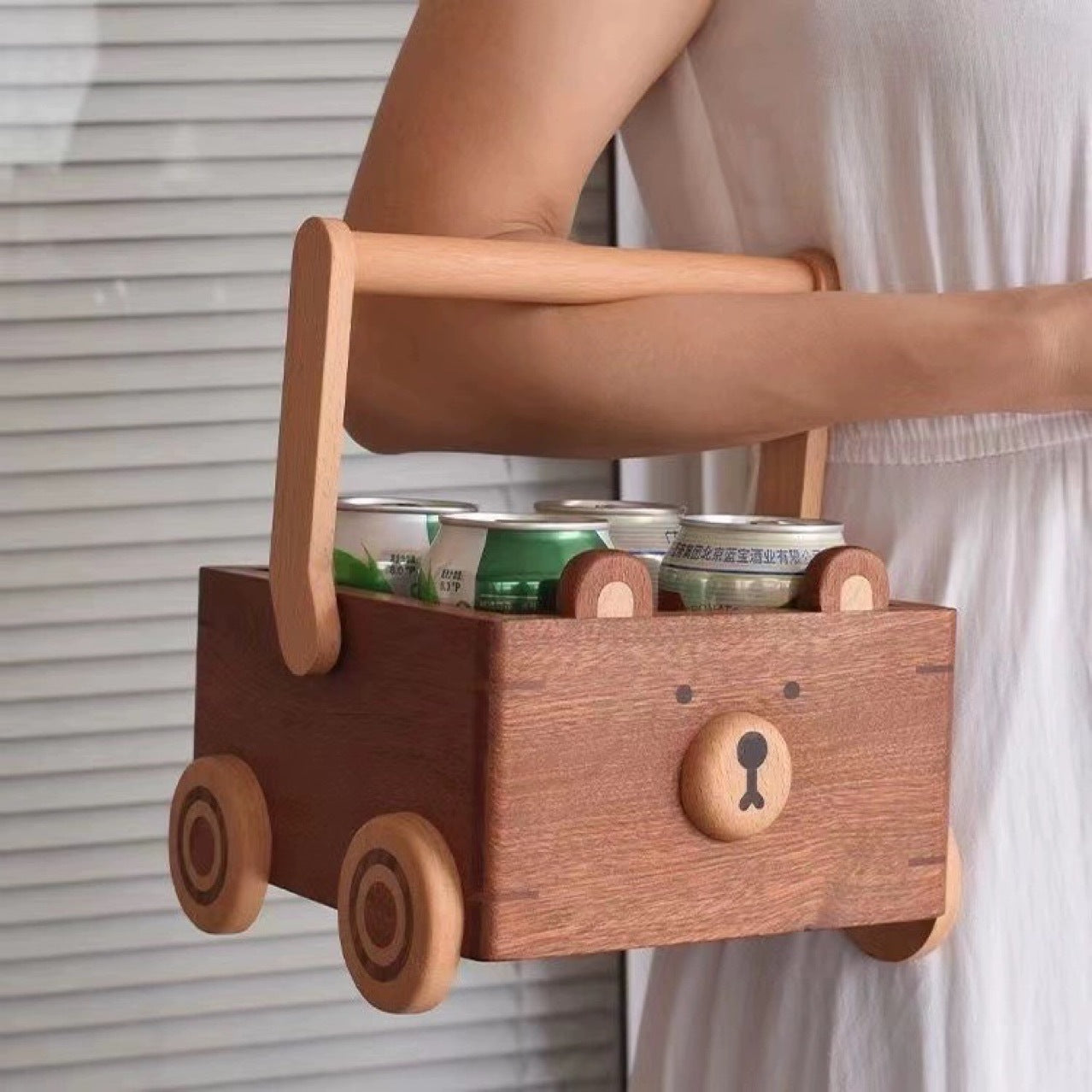 Shop Wooden Teddy Bear Basket - Goodlifebean Plushie | Stuffed Animal