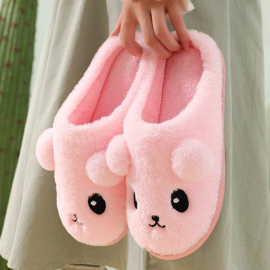 Kawaii Thick-Sole Plush Slippers - Goodlifebean