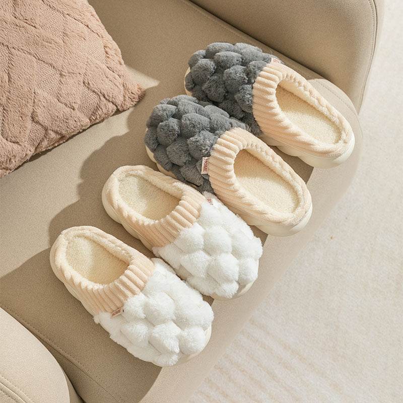 Honeycomb: Fluffy Plush Slippers | Warm Indoor Slippers - Goodlifebean