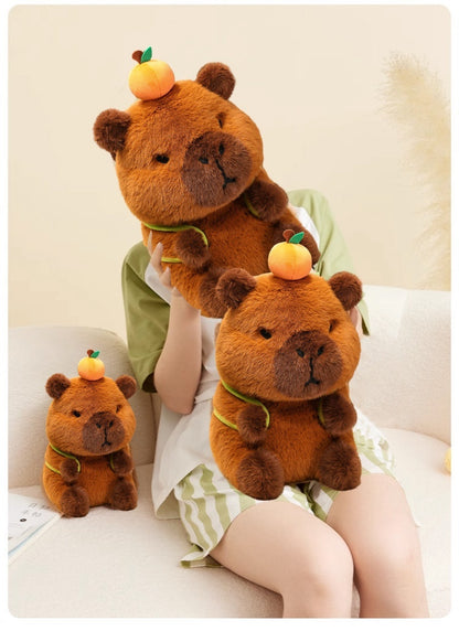 Capabala Sitting Backpack Small Capybara Doll Plush Toys Cute Guinea Pig Doll Ragdoll Gift