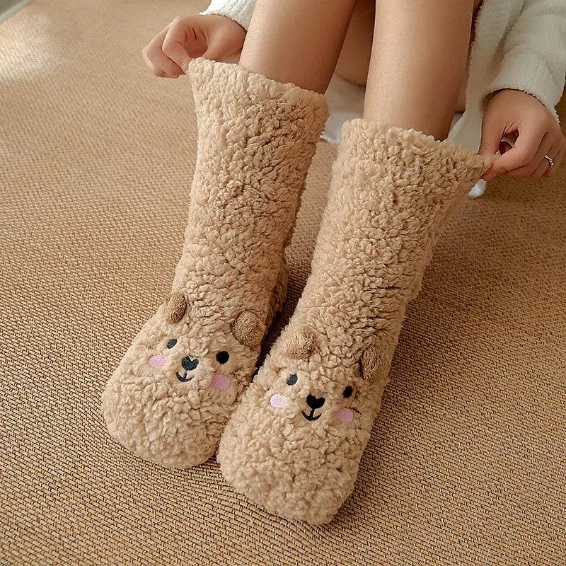 Cute Warm Fuzzy Bear Sockks - Goodlifebean
