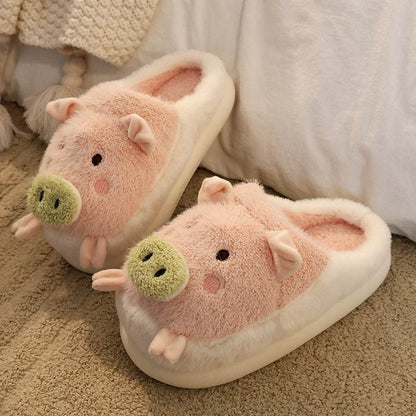 Kawaii Cloudy Pig Plush Slippers - Goodlifebean