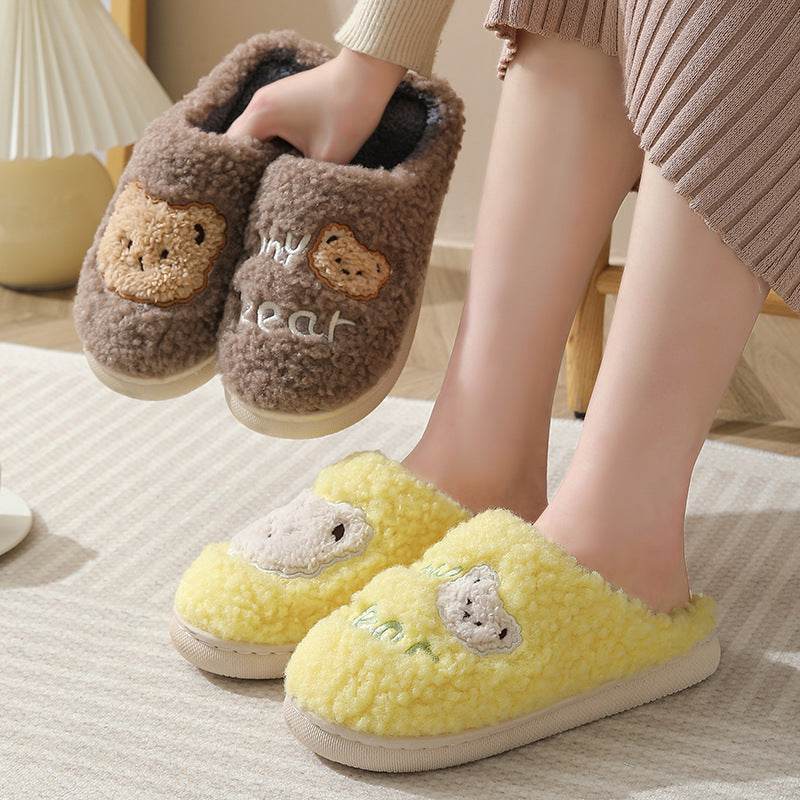 Fuzzy Plush Bear Slippers - Goodlifebean