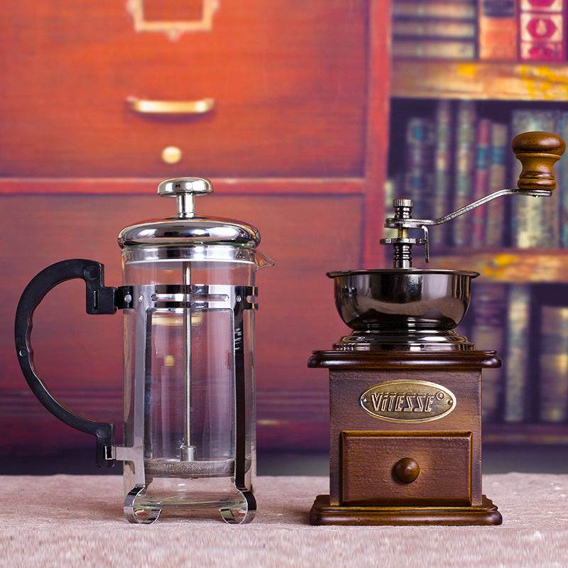 French Coffee Kit ( French Press + Coffee Grinder)