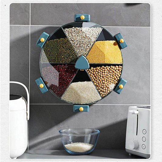 Wall Mount Rotating Cereal Grain Dispenser Organizer - Goodlifebean