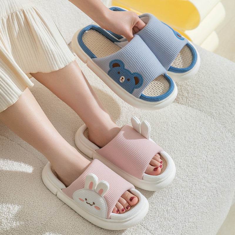 Shop Cute Bunny Linen Slippers - Shoes Goodlifebean Giant Plushies