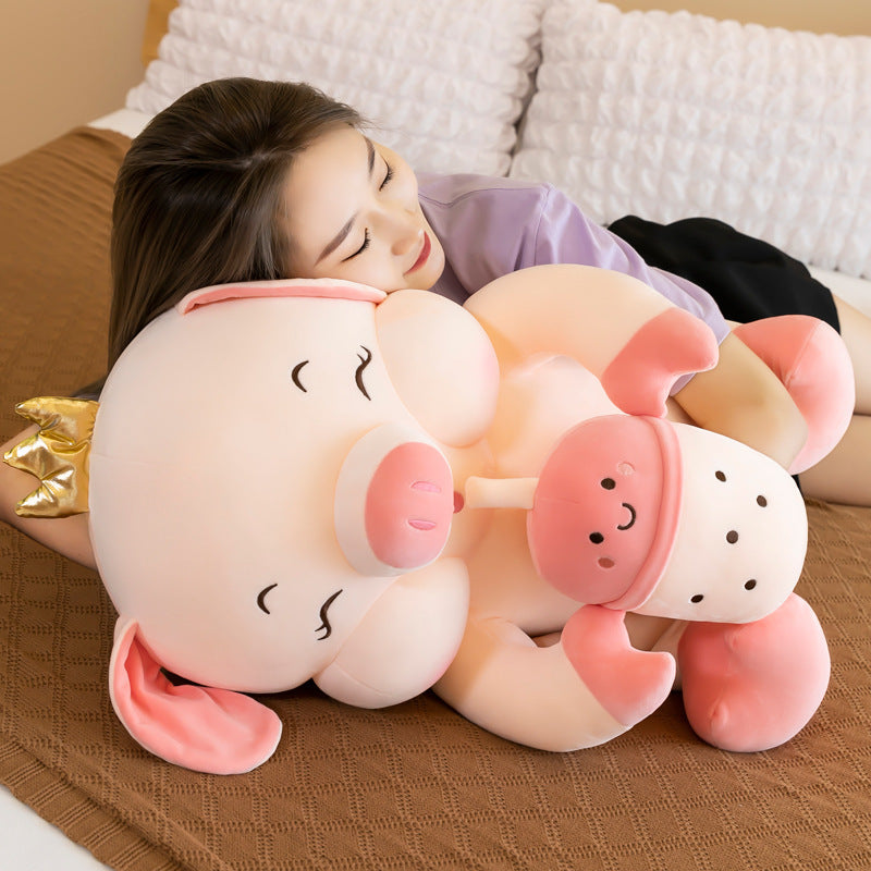 Shop Giant Boba Baby Pig Plush - Stuffed Animals Goodlifebean Giant Plushies