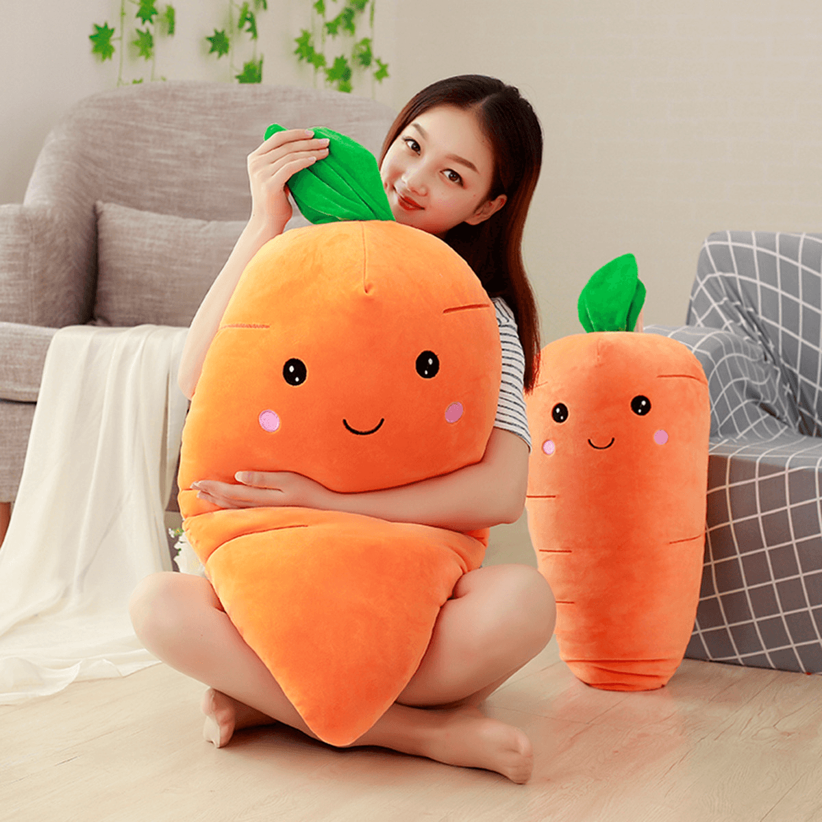 Giant Carrot Stuffed Body Pillow Plush Goodlifebean