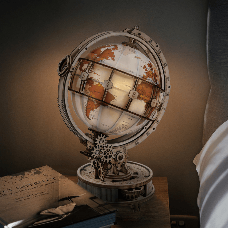 Shop 3D Wooden Luminous Gold Globe - Decor Goodlifebean Plushies | Stuffed Animals