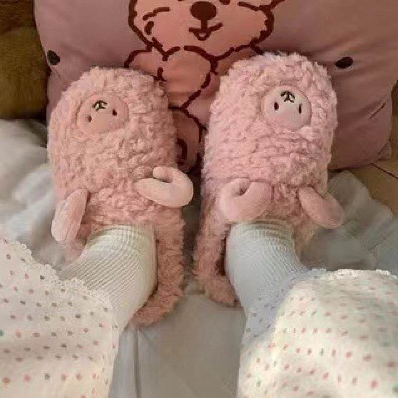 Warm Fuzzy Alpaca Llama Slippers - Goodlifebean