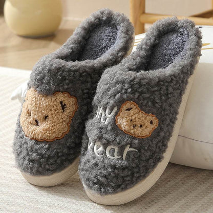 Fuzzy Plush Bear Slippers - Goodlifebean