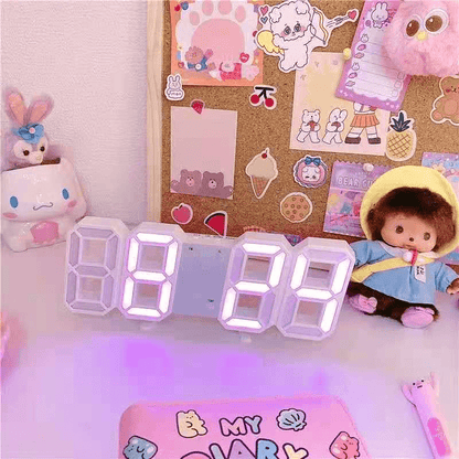 Shop 3D LED Digital Wall Clock - Goodlifebean Plushies | Stuffed Animals