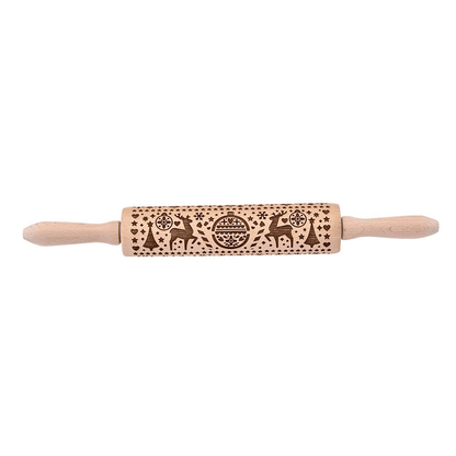 3D Christmas Wooden Embossed Rolling Pin - Goodlifebean