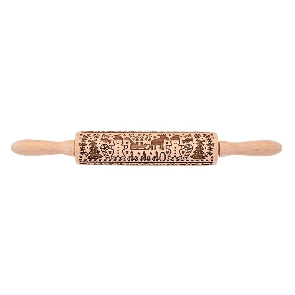 3D Christmas Wooden Embossed Rolling Pin - Goodlifebean