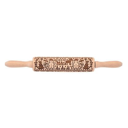 3D Christmas Wooden Embossed Rolling Pin - Goodlifebean