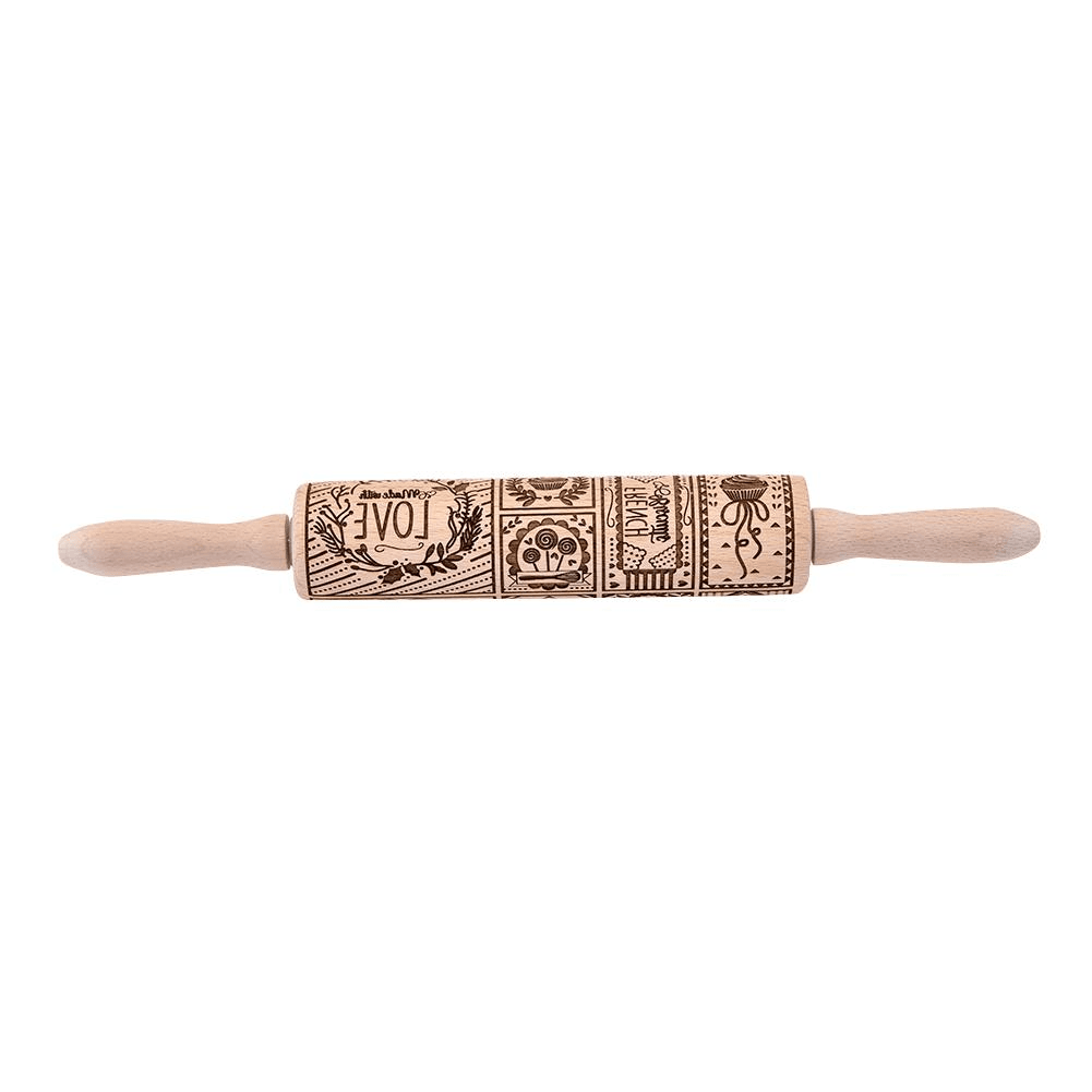 3D Christmas Wooden Embossed Rolling Pin - Goodlifebean
