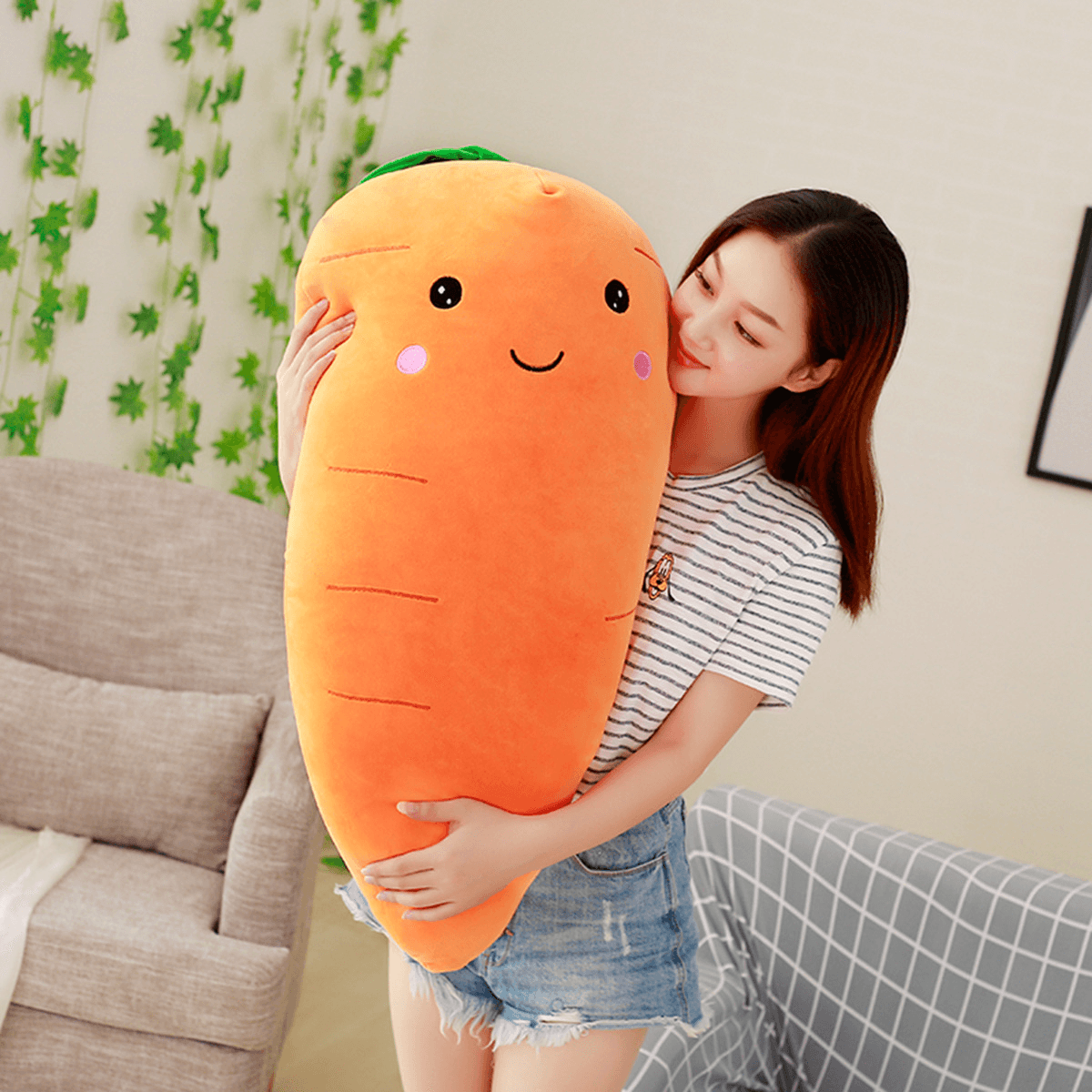 Giant Carrot Stuffed Body Pillow Plush Goodlifebean
