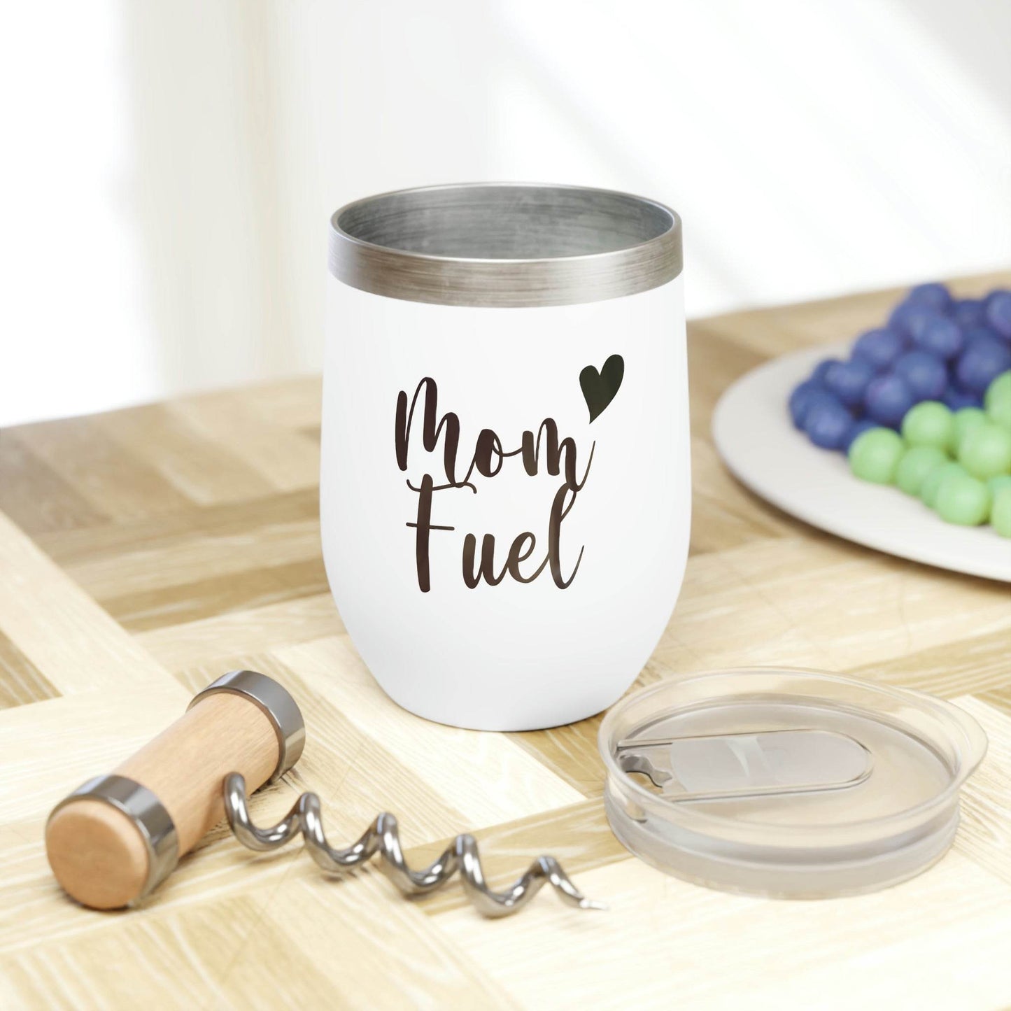 Mom Fuel Custom Engraved Wine Glass for Mom - Goodlifebean