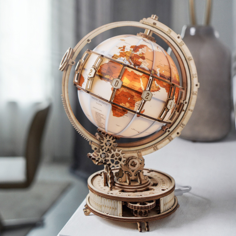Shop 3D Wooden Luminous Gold Globe - Decor Goodlifebean Giant Plushies