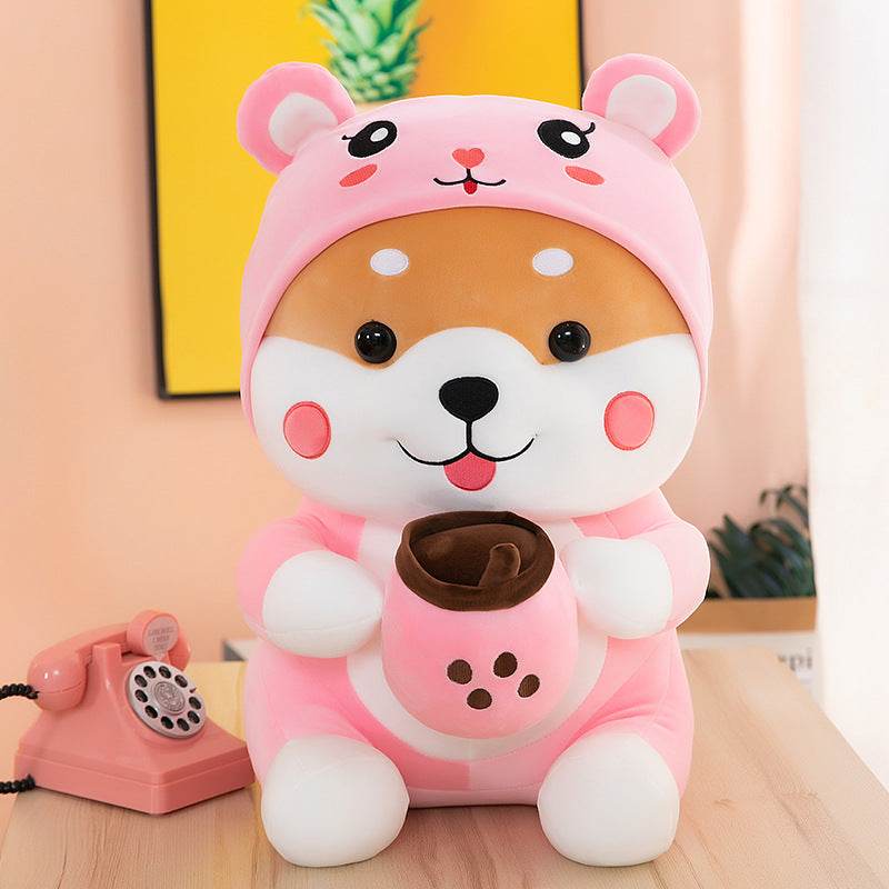 Shop Dandy: Boba Drinking Shiba Plush - Stuffed Animals Goodlifebean Plushies | Stuffed Animals