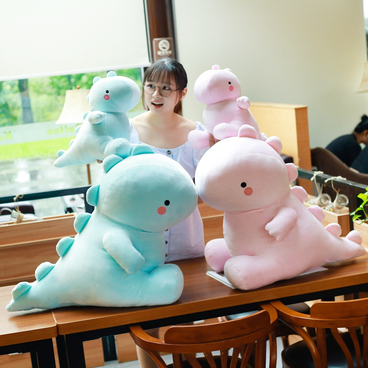 Shop Stuffed Kawaii Chonky Dinosaur Plush - Stuffed Animals Goodlifebean Giant Plushies