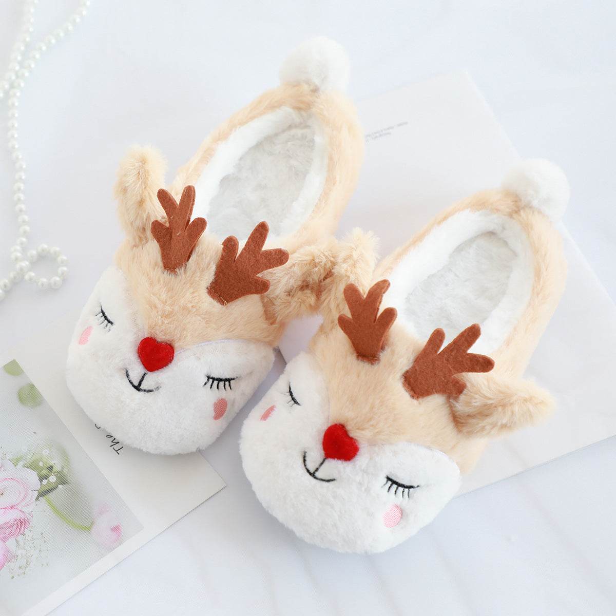 Snugglee Plush Reindeer Rudolf Indoor Slippers - Goodlifebean