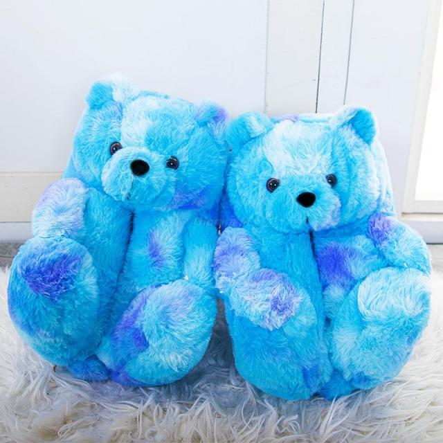 Shop Baby Blue Teddy bear Plush Slippers - Shoes Goodlifebean Giant Plushies