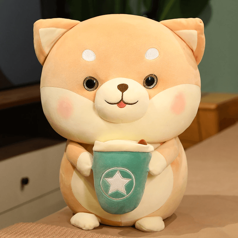 Bubble Tea Shiba Dog Plush | Boba Stuffed Animal Plushie - Goodlifebean