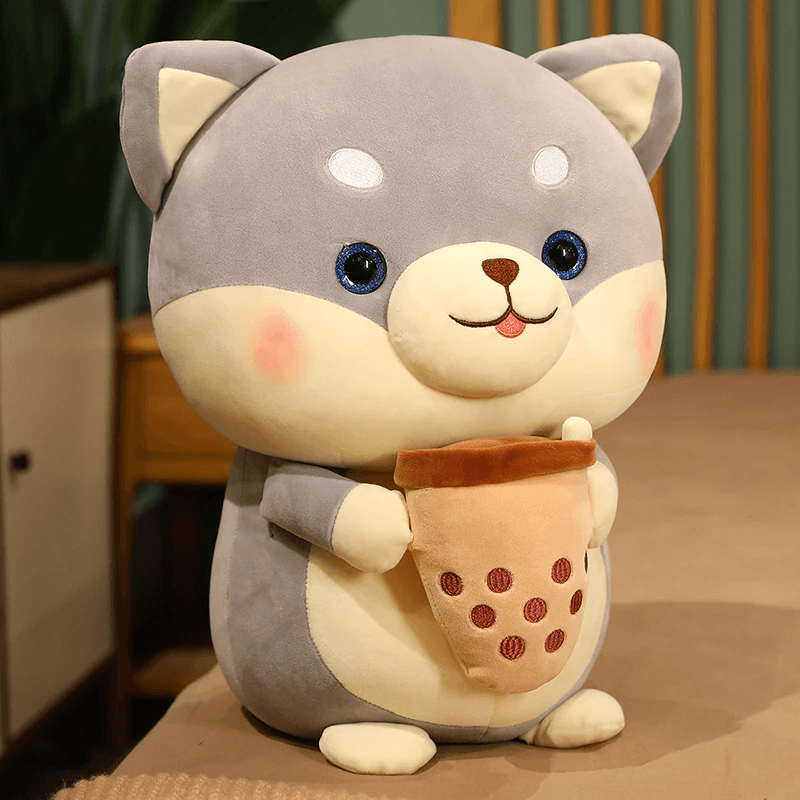 Bubble Tea Shiba Dog Plush | Boba Stuffed Animal Plushie - Goodlifebean